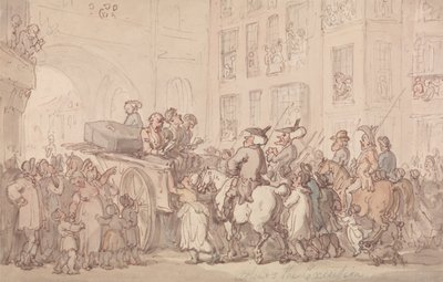 Dr. Syntax bei der Hinrichtung von Thomas Rowlandson